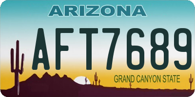 AZ license plate AFT7689