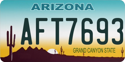 AZ license plate AFT7693