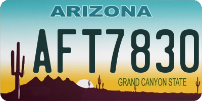 AZ license plate AFT7830