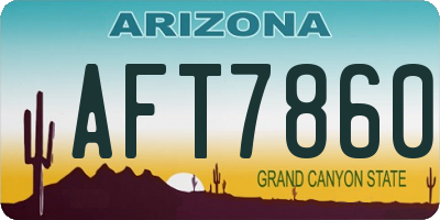 AZ license plate AFT7860