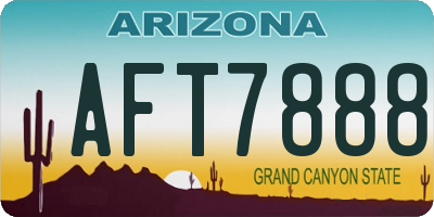 AZ license plate AFT7888