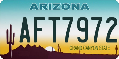 AZ license plate AFT7972