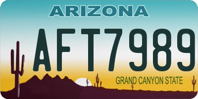 AZ license plate AFT7989
