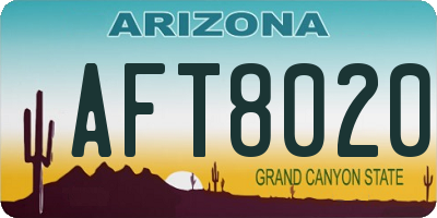 AZ license plate AFT8020