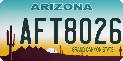 AZ license plate AFT8026