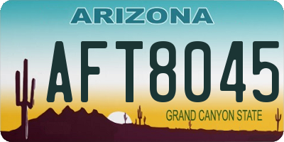 AZ license plate AFT8045