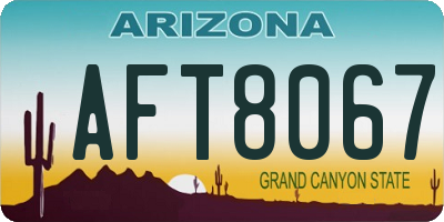 AZ license plate AFT8067