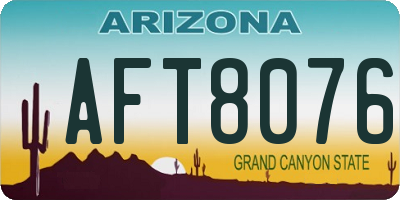AZ license plate AFT8076