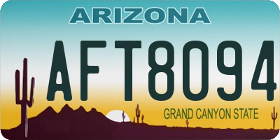 AZ license plate AFT8094