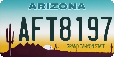 AZ license plate AFT8197