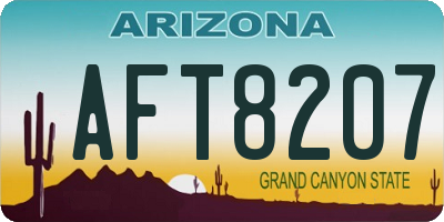 AZ license plate AFT8207