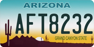AZ license plate AFT8232