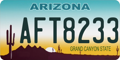 AZ license plate AFT8233