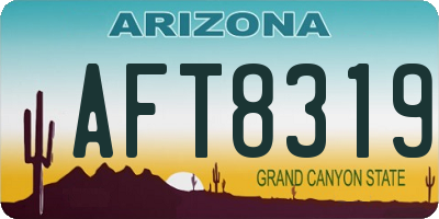 AZ license plate AFT8319