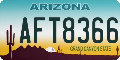 AZ license plate AFT8366