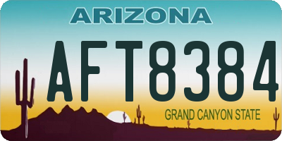 AZ license plate AFT8384