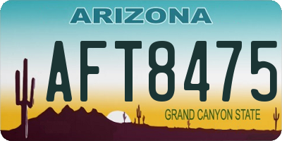 AZ license plate AFT8475