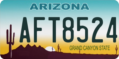 AZ license plate AFT8524
