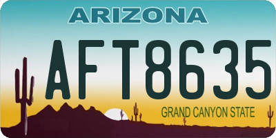 AZ license plate AFT8635