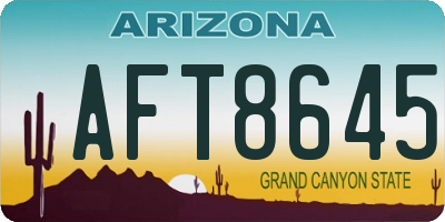 AZ license plate AFT8645