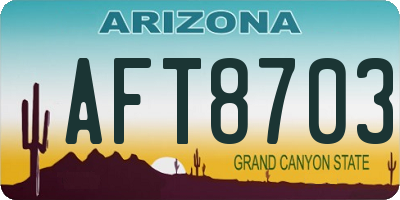 AZ license plate AFT8703