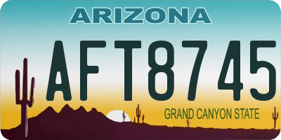 AZ license plate AFT8745