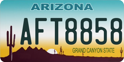 AZ license plate AFT8858