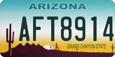 AZ license plate AFT8914