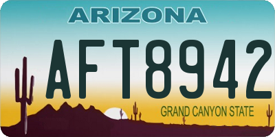 AZ license plate AFT8942