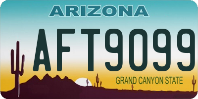 AZ license plate AFT9099