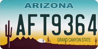 AZ license plate AFT9364