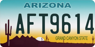AZ license plate AFT9614