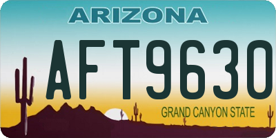 AZ license plate AFT9630