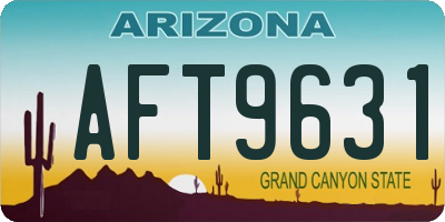 AZ license plate AFT9631