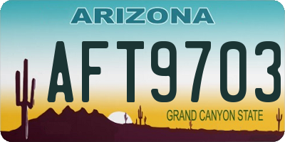 AZ license plate AFT9703