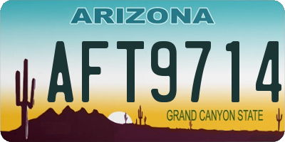 AZ license plate AFT9714