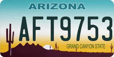 AZ license plate AFT9753