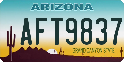 AZ license plate AFT9837