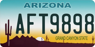 AZ license plate AFT9898