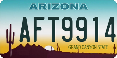 AZ license plate AFT9914