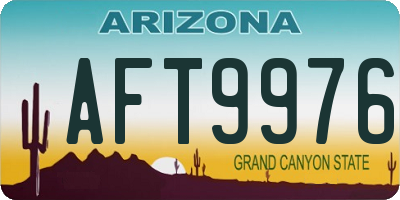 AZ license plate AFT9976