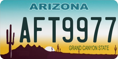 AZ license plate AFT9977