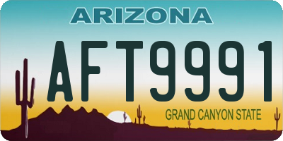 AZ license plate AFT9991