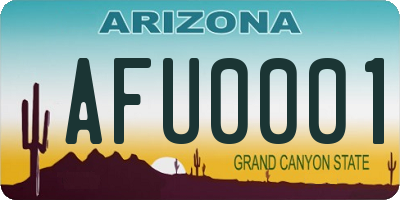 AZ license plate AFU0001