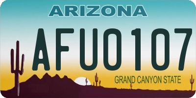 AZ license plate AFU0107
