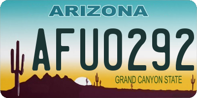 AZ license plate AFU0292