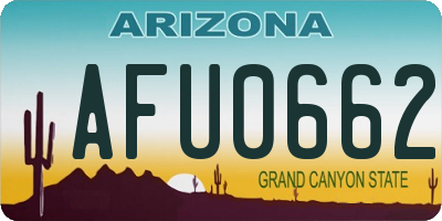 AZ license plate AFU0662