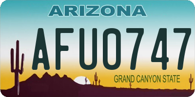 AZ license plate AFU0747