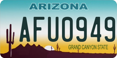 AZ license plate AFU0949