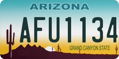 AZ license plate AFU1134